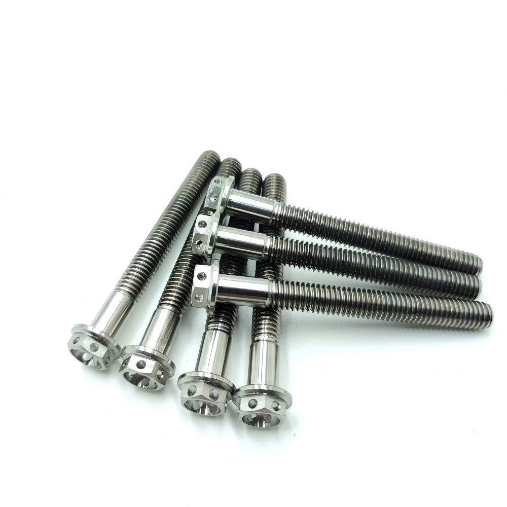 Titanium Hex Flange Bolts With Hole Sprocket Bolts Titanium Hex Flange Bolts With Hole Sprocket Bolts