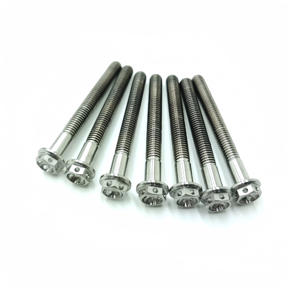 Titanium Hex Flange Bolts With Hole Sprocket Bolts Titanium Hex Flange Bolts With Hole Sprocket Bolts
