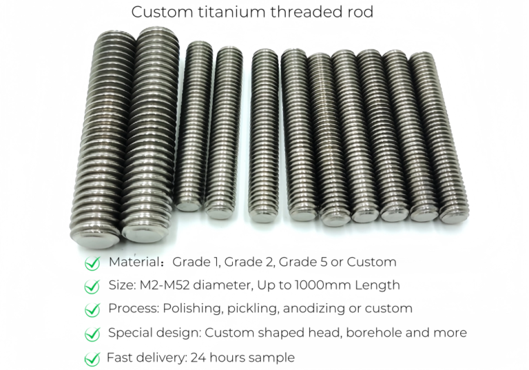 Titanium Threaded Rod丨Manufacturer丨In Stock